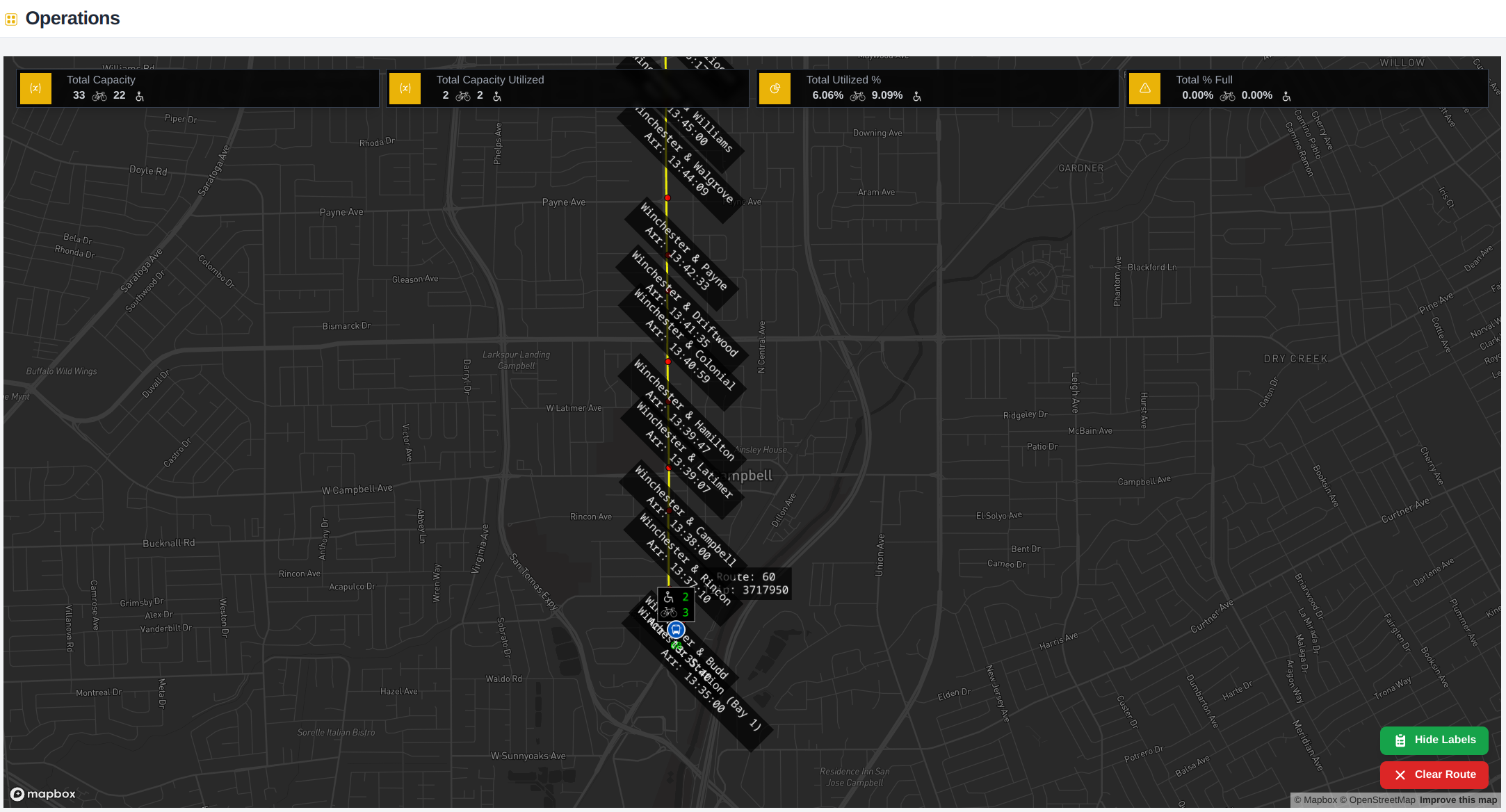 Operations Labels View